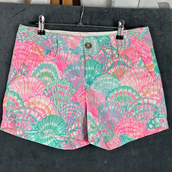 Lilly Pulitzer Women’s Callahan Sunseeker pink/teal shorts in Oh Shello sz 0 - Picture 1 of 12